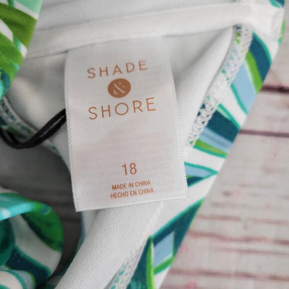 Women's Underwire Bralette Bikini Top - Green Tropical Shade & Shore SIze 18 - Picture 4 of 7